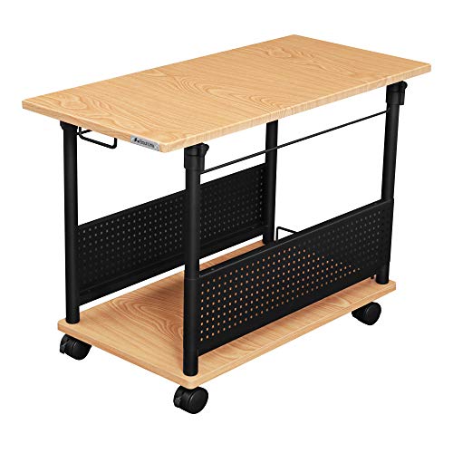 Bauhutte( バウヒュッテ ) 昇降式 L字デスク ラージ パソコンラック pcラック ( ‎幅 39 × 奥行 82 高さ 57~78 cm ) 木目 BHD-820H-WD